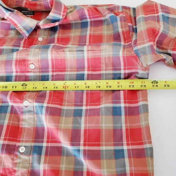 PATAGONIA Red/Blue Organic Cotton Plaid Shirt - Picture 7 of 8